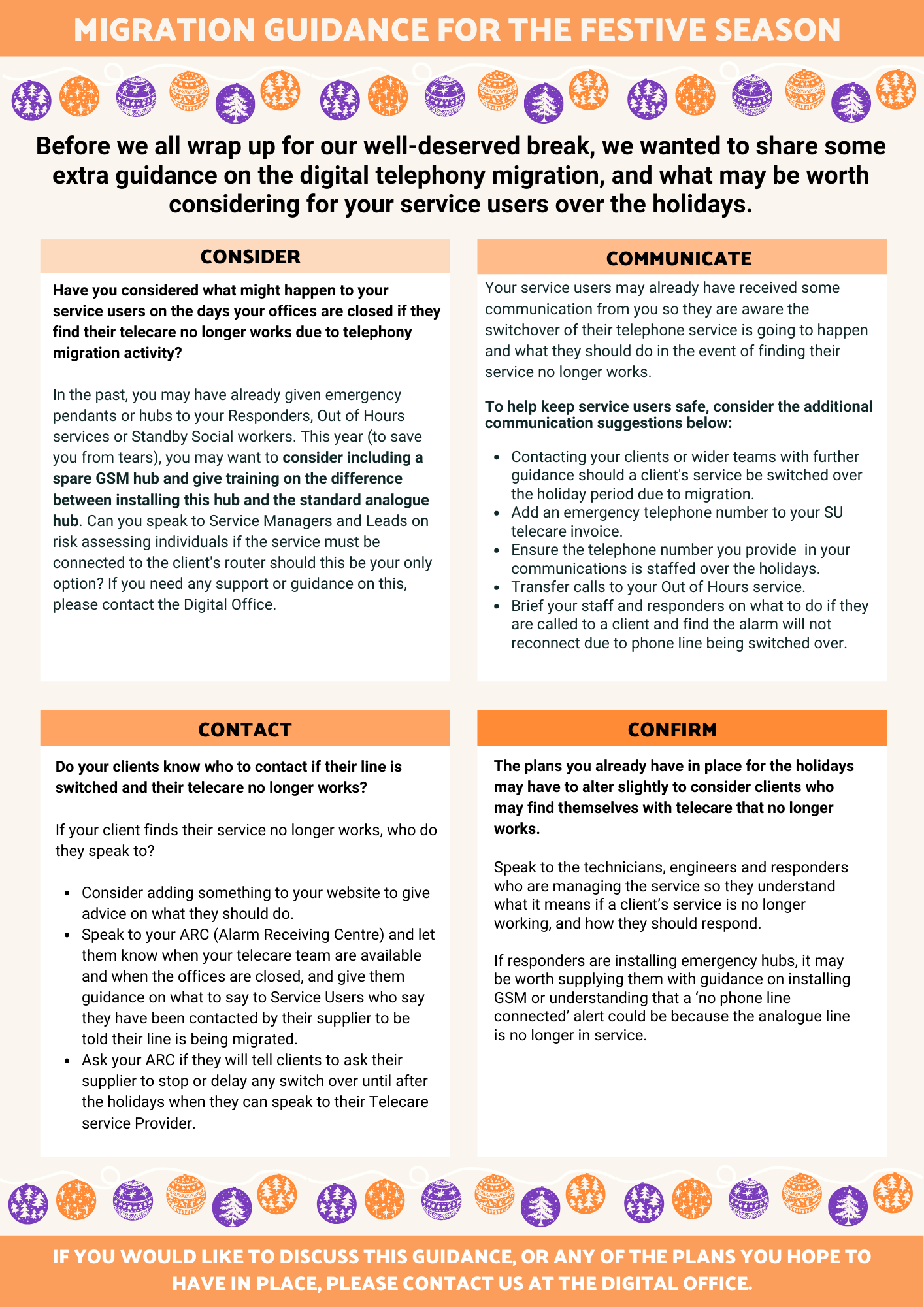 Festive Digital Telephony Migration Guidance